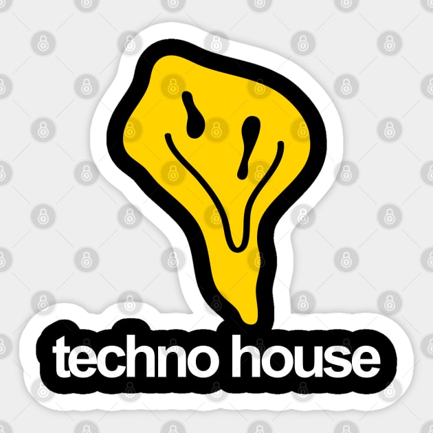 TECHNO HOUSE - DEFORM FACE YELLOW EDITION Sticker by BACK TO THE 90´S